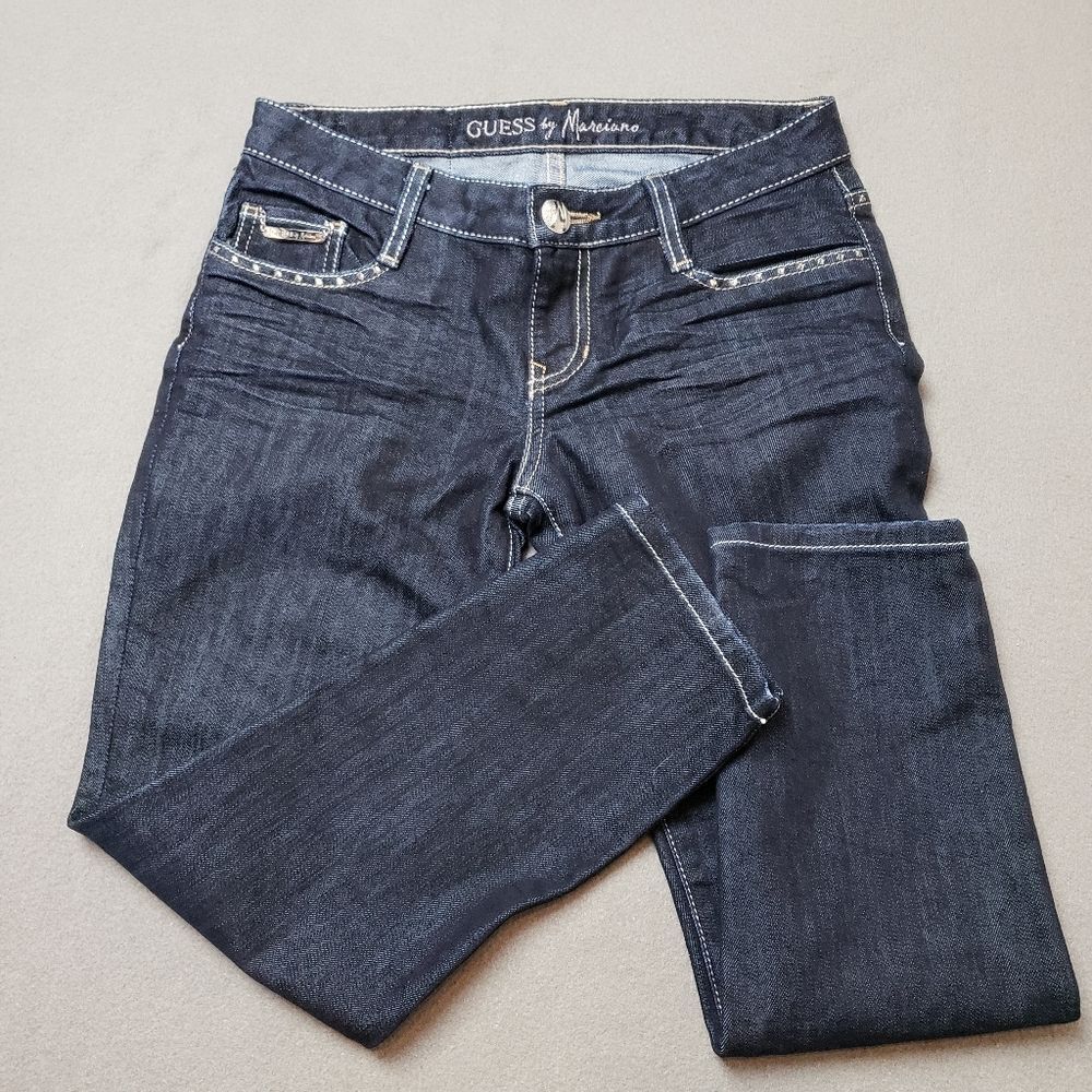Guess By Marciano Skinny Jean Dark Wash Denim Cropped - Picture 13 of 16